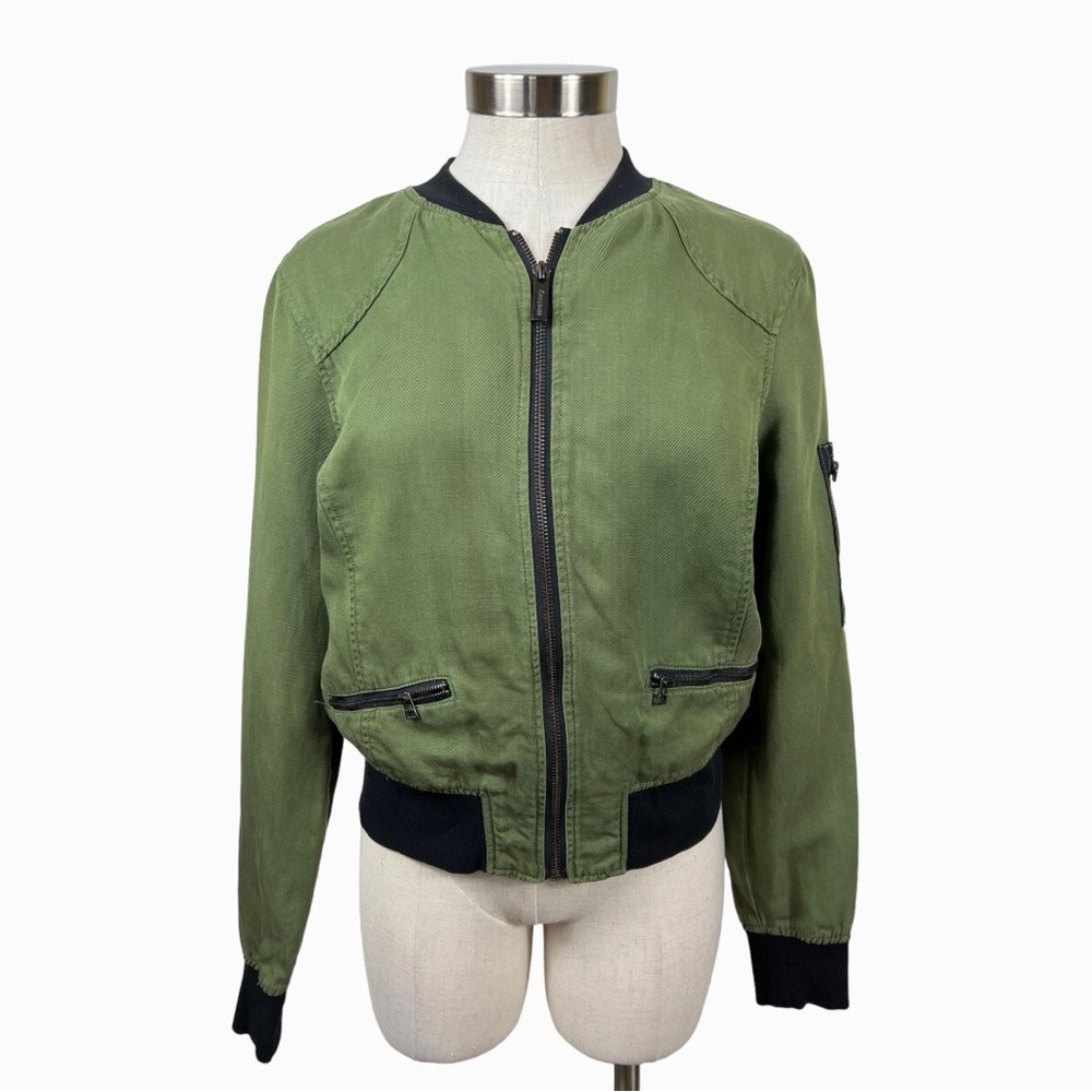 Sanctuary Army‎ Green Cropped Jacket Size X-Small